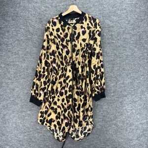 Thread Story Long Jacket Women 3X Plus Beige Animal Print Full Zip Long Sleeve